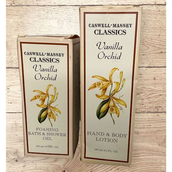 Caswell Massey Vanilla Orchid Lotion And Shower Gel 8.5 Oz 8.2 Oz Discontinued